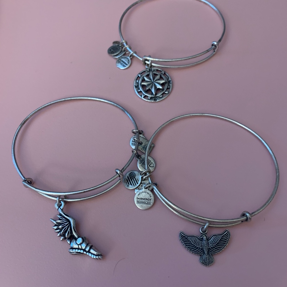 3 Alex and Ani Silver Bracelets
